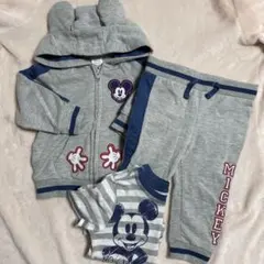 ミッキーマウス フード付きパーカーセット 12M（80㎝）