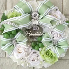 お花いっぱいお洒落な馬蹄型リース　ブルーなお花たちのリース お花いっぱいお洒落な馬蹄型リース ブルーなお花たちのリース 2点お
