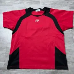 YONEX ヨネックス センターロゴ ゲームシャツ 赤×黒 Tシャツ メンズ S