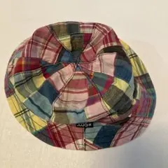 帽子　エックスガールステージ　XGS  リバーシブル　ハット　チェック柄、グレー