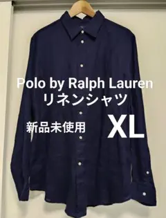 【新品未使用】Polo by Ralph Lauren リネンシャツネイビーXLのサムネイル