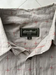 Eddie Bauer 半袖シャツ オレンジ ベージュ 古着