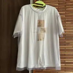 ハニーズ チュール重ね フォトプリント シアー Tシャツ Lのサムネイル