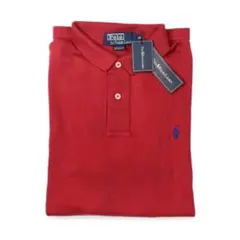 デッド USA製 90s ラルフローレン ポニー ポロシャツ ビンテージ 赤 青