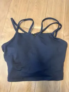 黒 ストラップ付き タンクトップM ヨガ