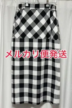 チャオパニック ロングスカート ギンガムチェック ブラックのサムネイル