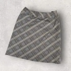 【ROPE】ロペ 美品 スカート チェック レーヨン グレー 大人キレイめ