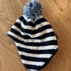 SHIPS ストライプ ニット帽 ポンポン付き