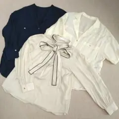 ★コラージュガリャルダガランテ★リボン付長袖ブラウス＆長袖＆半袖シャツ3点セット