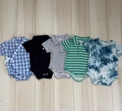 男の子　夏服　ベビー ロンパース 5点セット 1-3M、3-6M