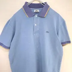 ラコステ　ポロシャツ　インディゴ　青ワニ　刺繍ロゴ