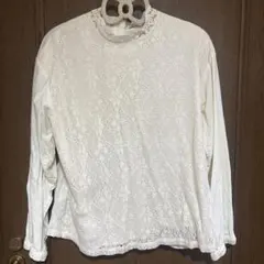 新品未使用☆サマンサモスモス☆ホワイト 前面レース 長袖シャツ