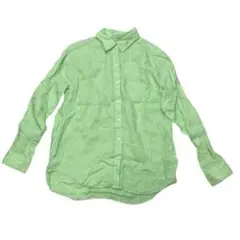 【A3750】BAYFLOW/長袖/リネンシャツ/グリーン/サイズ2/薄手