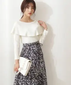 ケーブルニット　ホワイト　プロポーション