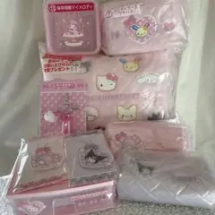 新品ハローキティ 希少非売品含むレトロ 傘コスメケースポーチ缶入り 