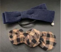 レディース リボン バレッタ  ２個セット