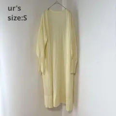 【ur's ユアーズ】（S）長袖ロングカーディガン オーバーサイズ イエロー系のサムネイル