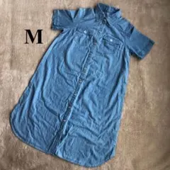 西松屋　半袖　マタニティ　デニムシャツワンピース