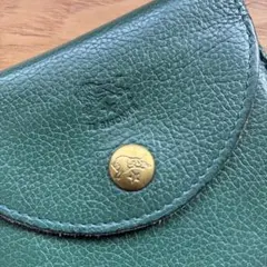 IL BISONTE 緑色レザー二つ折り財布