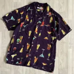 【barcedos moderate】バルセドスモデラート カクテル柄アロハ L