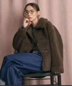 ボア*フェイクムートン ループボタンジャケット