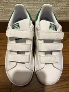 adidas Stan Smith ベルクロシューズ ホワイト/グリーン　18