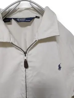 【革タグ付き・希少白】90s ポロラルフローレン スイングトップ L ドリズラー