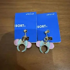 ●ディズニー ミニー カチューシャ イヤリング ブルー