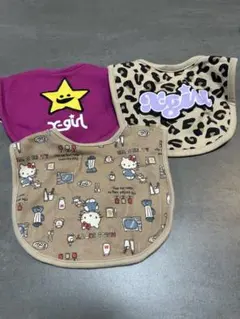 【美品】X-girl キティ よだれかけ3点セット 未使用タグ付きあり スタイ