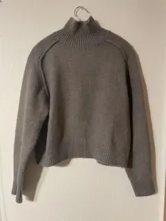 H&M グレー ハイネック クロップドセーター XS