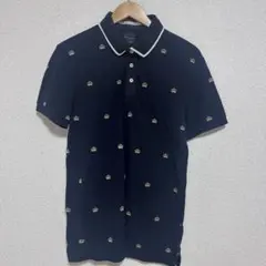 ZARA MAN ポロシャツ ネイビー ゴールドクラウン Lサイズ
