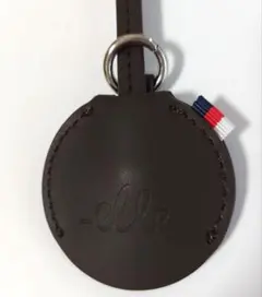 ブラウンレザー円形キーリング