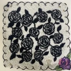 中古品※ANNA SUI♡アナスイタオルハンカチ薔薇柄ブランドハンカチゴスロリのサムネイル