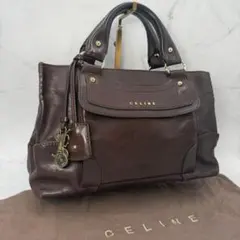 CELINE ブギーバッグ 馬車チャーム レザー ハンドバッグ 青 - メルカリ