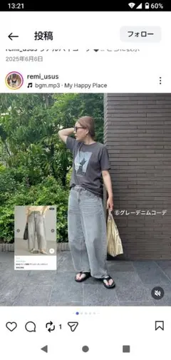 pualcecin　カーブレックデニム　グレー　Lsizeのサムネイル