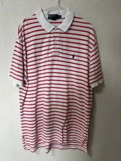 Polo by Ralph Lauren XL ポロシャツ 白/赤ストライプ