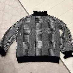 ▪️r p s ▪️チェック柄　フリルセーター M