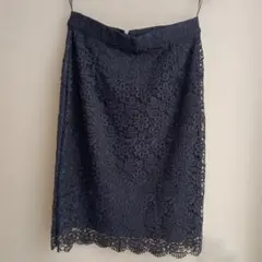 【美品】UNIQLOネイビー レーススカート M