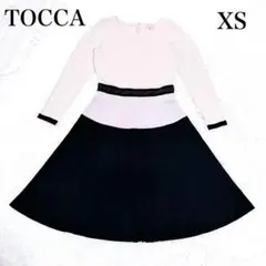 ✨極美品✨ TOCCA フレアワンピース XS ベージュ 黒 セレモニー