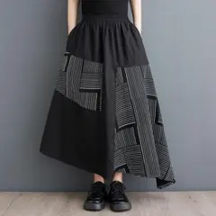 新品 大きいサイズ 春夏 ゆったり 体型カバー Aライン ロングスカート