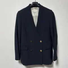 ジャーナルスタンダードレサージュ 紺ブレ 金ボタン ノーカラー ブレザー