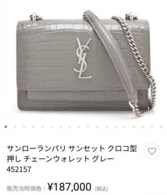 袋付き　サンローラン　クロコダイル　チェーンウォレット