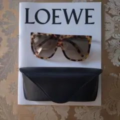 美品✨️LOEWE ロエベ サングラス ウェリントン ブラック ゴールドロゴ