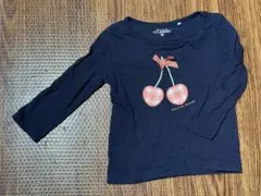 USED品 長袖 トップス トレーナー さくらんぼ リボン 80cm 紺色