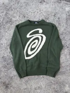Stussy クルーネック ニット セーター オリーブ L | Mercari