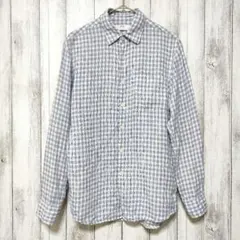 UNIQLO ユニクロ (S)　プレミアムリネン チェックシャツ