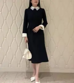 CELFORD エンブロイダリーカラータイトワンピ