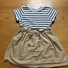 3can4on 半袖ワンピース　ボーダー　サイズ100