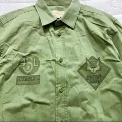 DIESEL ライトジャケット　グリーン系　ロゴ入りカジュアル　オオカミ