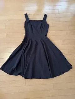 極美品　FOXEY NEW YORK フレア　ワンピース　ノースリーブ　ネイビー 美品】FOXEY NEW YORK オフショルダードレス Aライン 38 ワンピース